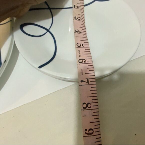 Corelle LIA Blue Swirl Set Of 4 Dinner Plates Vitrelle 10 1/4" & 3 small 7” - Picture 10 of 10